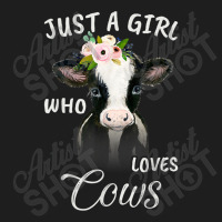 Funny Gift Watercolor Just A Girl Who Loves Cows Classic T-shirt | Artistshot