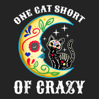 One Cat Short Of Crazy Sugar Skull Moon And Kitten Painting 3/4 Sleeve Shirt | Artistshot