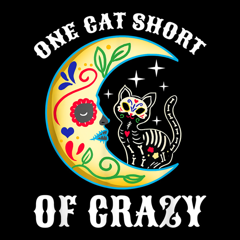 One Cat Short Of Crazy Sugar Skull Moon And Kitten Painting Lightweight Hoodie | Artistshot