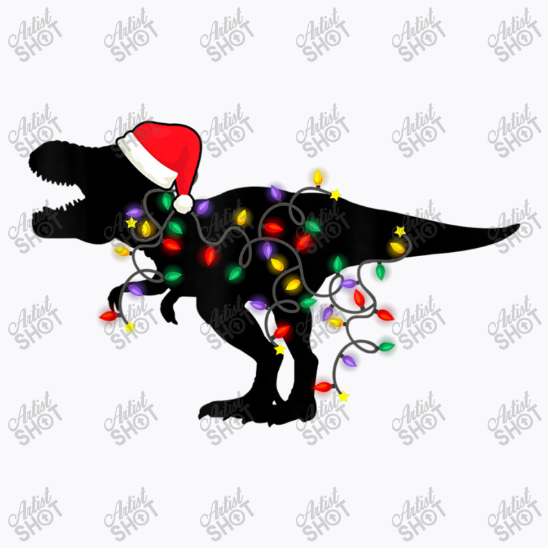 Dinosaur Christmas Lights T Rex Xmas Pajamas Boys Kids Adult Graphic T-shirt | Artistshot