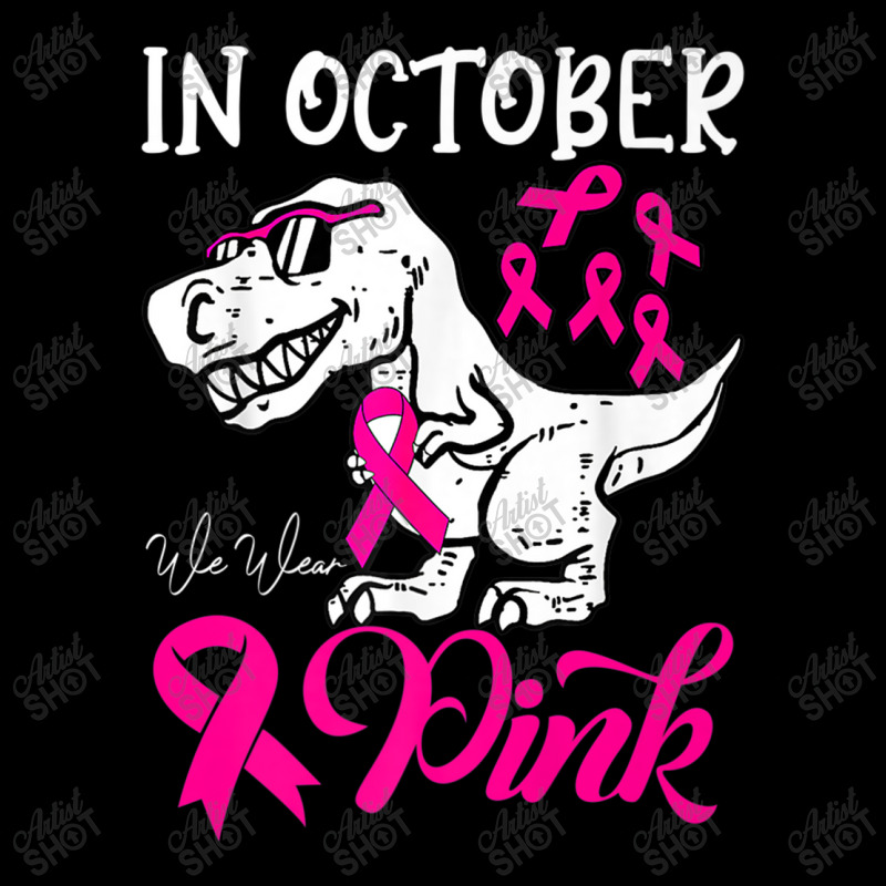 In October We Wear Pink Dinosaur Breast Cancer Awareness Women's V-Neck T-Shirt by MadisonDesign | Artistshot