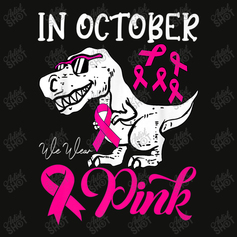 In October We Wear Pink Dinosaur Breast Cancer Awareness Scorecard Crop Tee by MadisonDesign | Artistshot