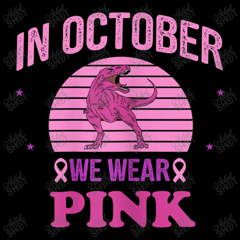 In October We Wear Pink Dinosaurs Witch Breast Cancer Lightweight Hoodie by MadisonDesign | Artistshot