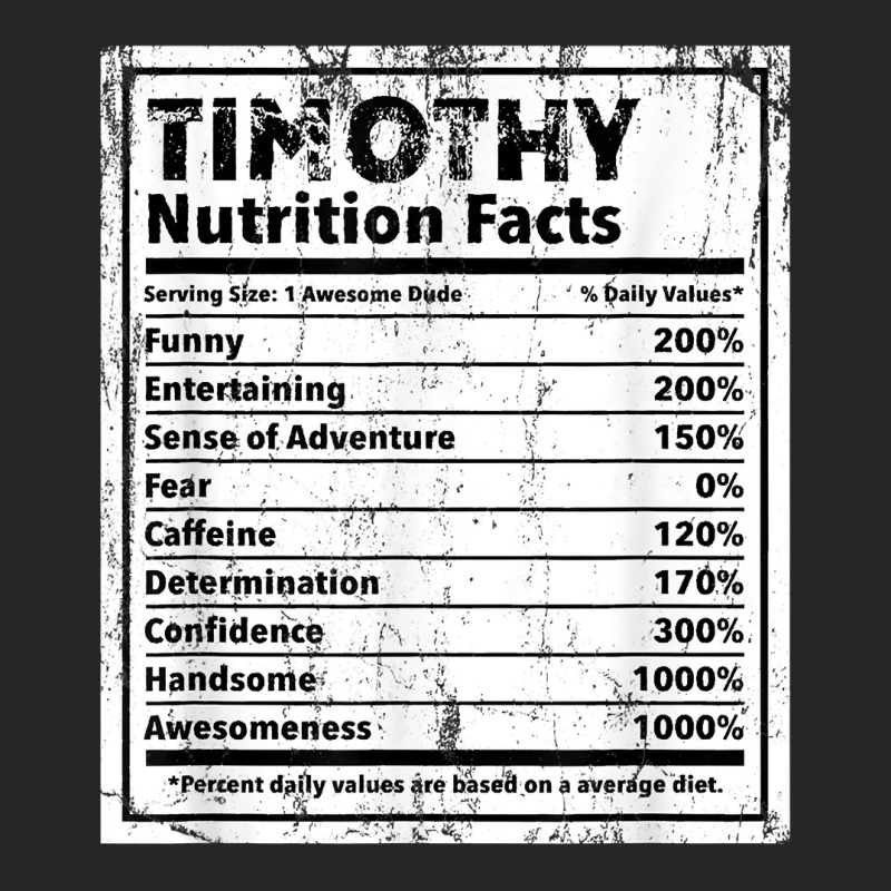 Timothy Nutrition Facts Funny Name Humor Nickname T Shirt Ladies Fitted T-Shirt by pilusoekyokeln | Artistshot