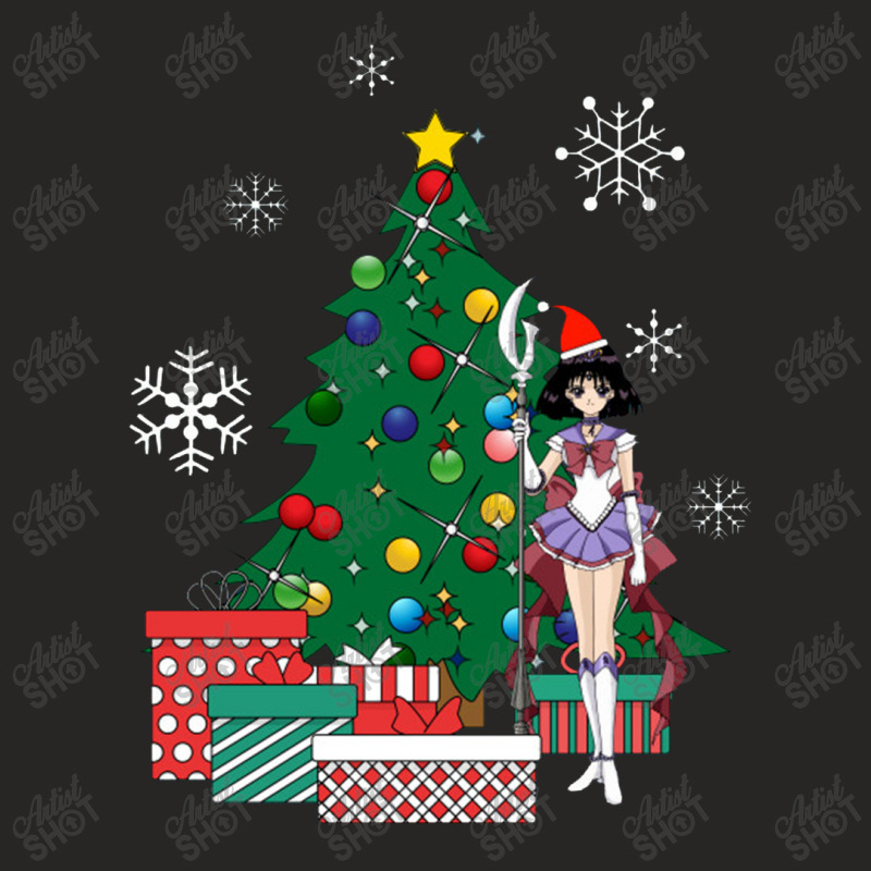 Saturn Around The Christmas Tree Sailor Moon Ladies Fitted T-Shirt by acesenpaii | Artistshot