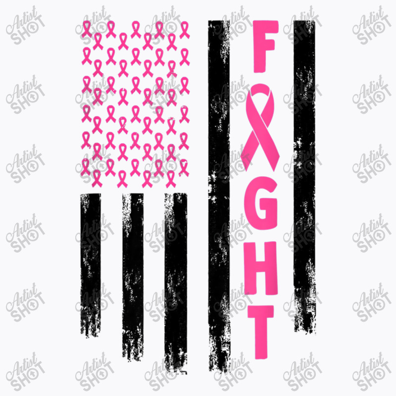 Fight Breast Survivor American Flag Breast Cancer Awareness Lover Gift T-Shirt by CaleDesign | Artistshot