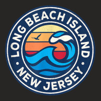 Long Beach Island New Jersey Nj Vintage Nautical Waves Desig T Shirt Ladies Fitted T-shirt | Artistshot