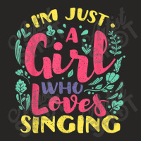 I'm Just A Girl Who Loves Singing - Karaoke Musician Singer Ladies Fitted T-shirt | Artistshot