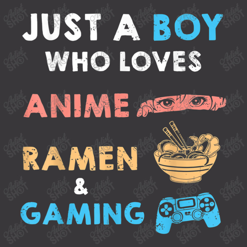 Just A Boy Who Loves Anime Ramen And Gaming Funny Gamer Ladies Curvy T-Shirt by Juan-Design | Artistshot