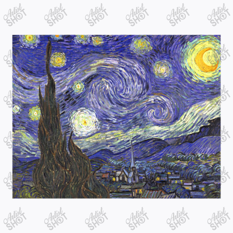 Starry Night By Vincent Van Gogh T-Shirt by acesenpaii | Artistshot