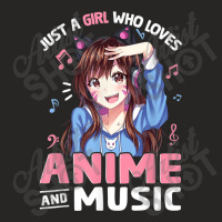 Just A Girl Who Loves Anime And Music Anime Lover Teen Girls Ladies Fitted T-shirt | Artistshot