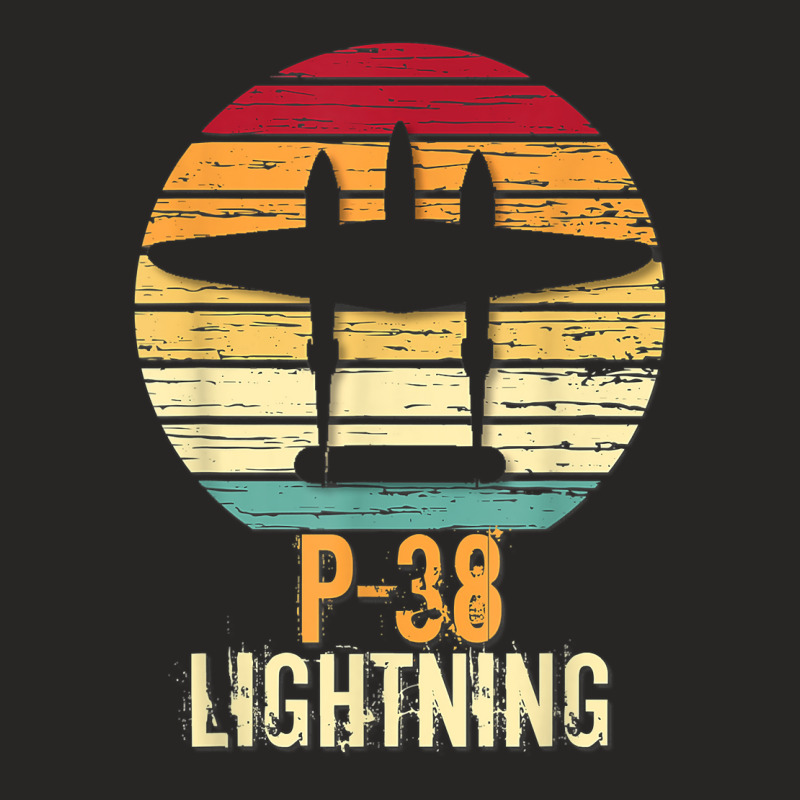 Vintage Warbird P 38 Lightning Fighter Airplane T Shirt Ladies Fitted T-Shirt by milkeyderamse | Artistshot