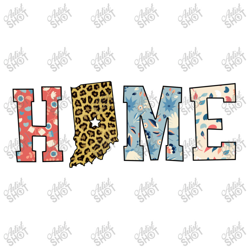 Home State Indiana Map With Floral Pattern And Leopard Texture Baby Bodysuit | Artistshot