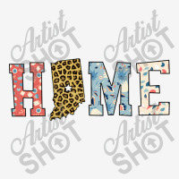 Home State Indiana Map With Floral Pattern And Leopard Texture Youth 3/4 Sleeve | Artistshot