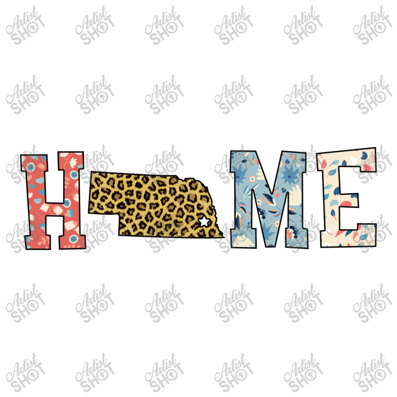 Home State Nebraska Map With Floral Pattern And Leopard Texture Baby Bodysuit | Artistshot