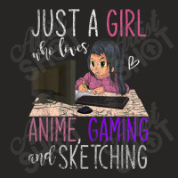 Just A Girl Who Loves Anime Gaming And Sketching Anime Ladies Fitted T-shirt | Artistshot