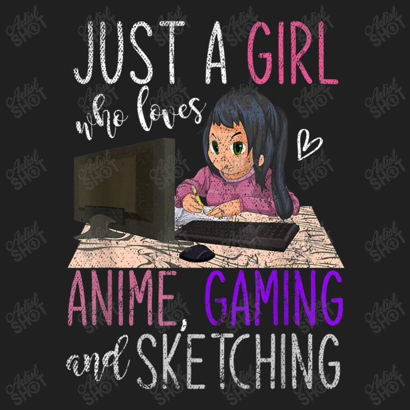 Just A Girl Who Loves Anime Gaming And Sketching Anime Ladies Polo Shirt by Juan-Design | Artistshot