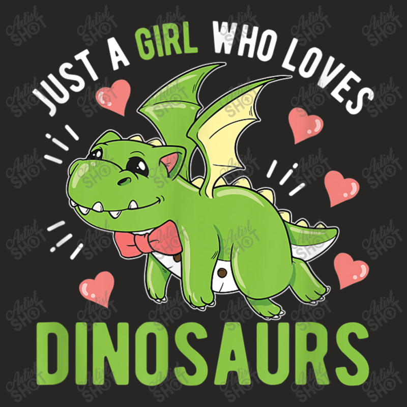 Just A Girl Who Loves Dinosaurs Dino Ladies Fitted T-Shirt by Juan-Design | Artistshot