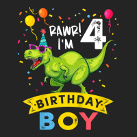 Kids 4 Year Old Shirt 4th Birthday Boy T Rex Dinosaur T Shirt 3/4 Sleeve Shirt | Artistshot