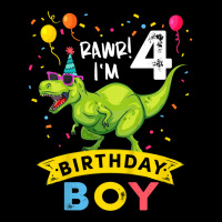 Kids 4 Year Old Shirt 4th Birthday Boy T Rex Dinosaur T Shirt Men's Long Sleeve Pajama Set | Artistshot