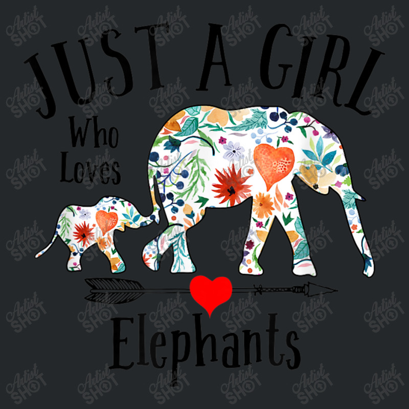 Just A Girl Who Loves Elephants Cute Design For Women Girls Crewneck Sweatshirt | Artistshot