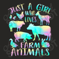 Just A Girl Who Loves Farm Animals  Cows Pigs Goats Lover Ladies Fitted T-shirt | Artistshot