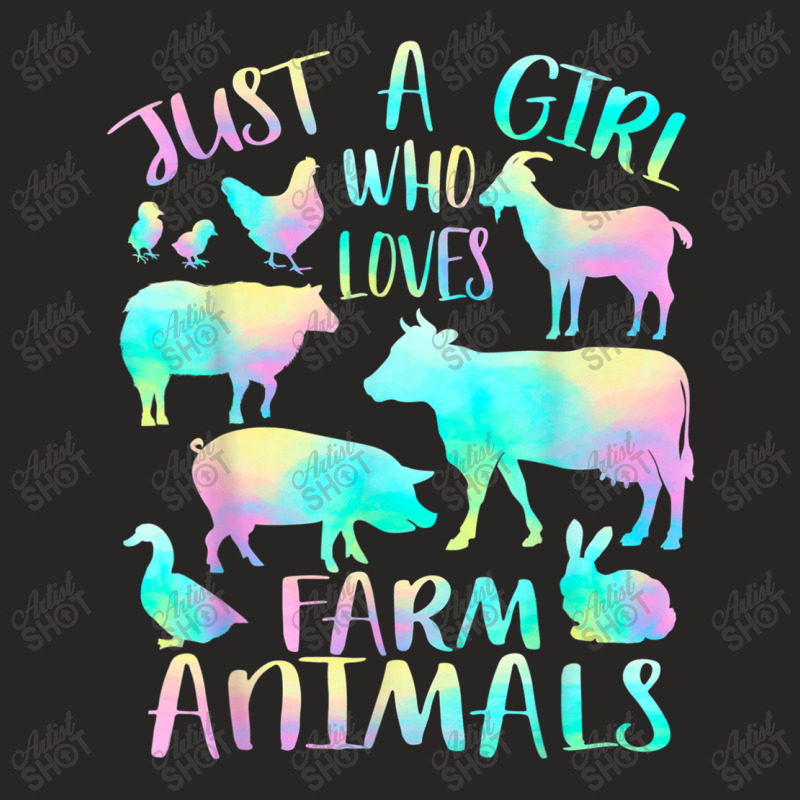 Just A Girl Who Loves Farm Animals  Cows Pigs Goats Lover Ladies Fitted T-Shirt by Juan-Design | Artistshot