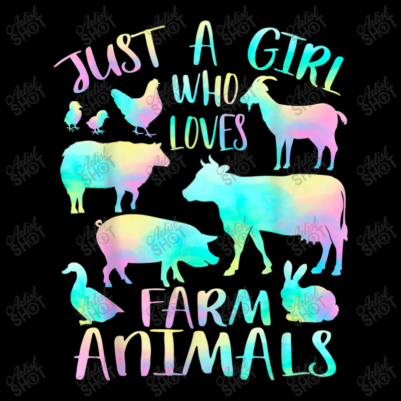 Just A Girl Who Loves Farm Animals  Cows Pigs Goats Lover Cropped Hoodie by Juan-Design | Artistshot