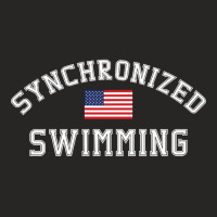 American Flag Synchronized Swimming Ladies Fitted T-shirt | Artistshot