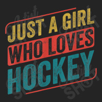 Just A Girl Who Loves Hockey Funny Ice Hockey 3/4 Sleeve Shirt | Artistshot