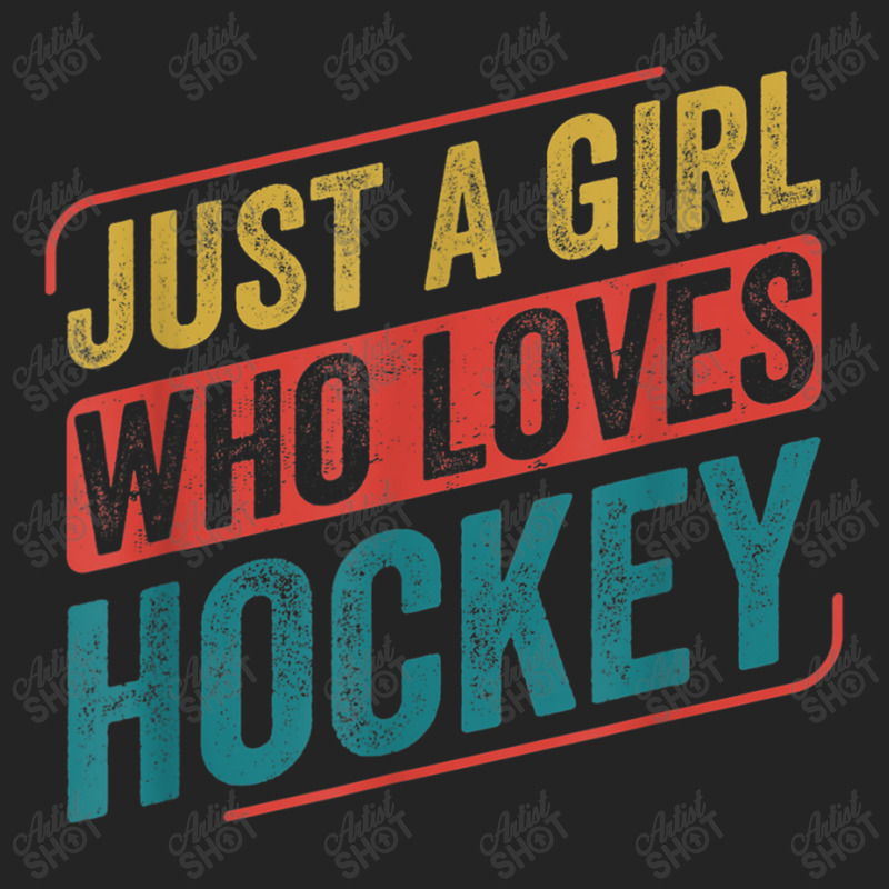 Just A Girl Who Loves Hockey Funny Ice Hockey 3/4 Sleeve Shirt by Juan-Design | Artistshot