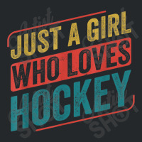 Just A Girl Who Loves Hockey Funny Ice Hockey Crewneck Sweatshirt | Artistshot