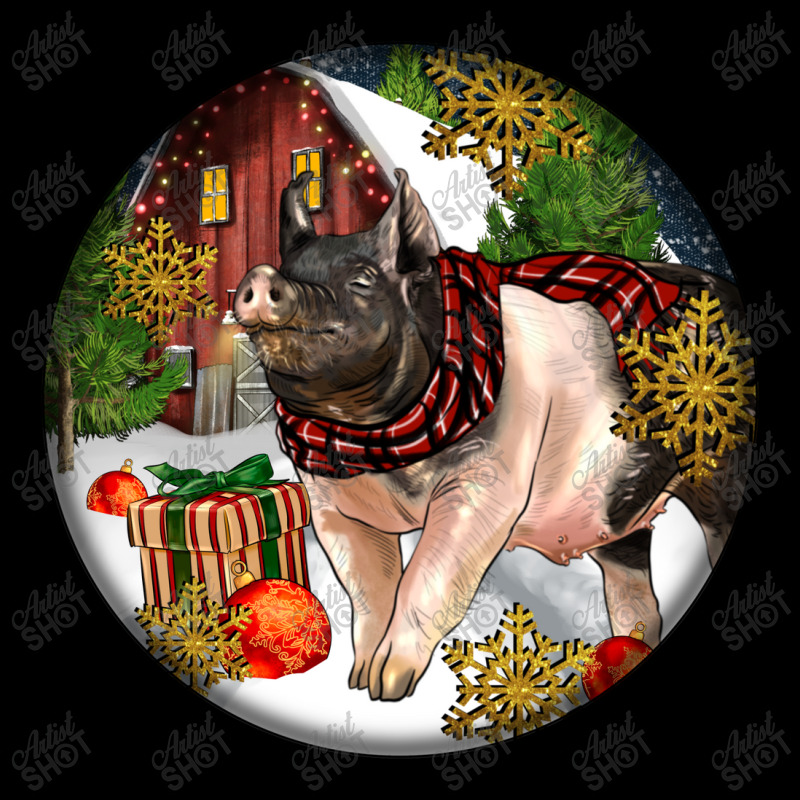 Hampshire Sow Pig Christmas Cropped Hoodie by LillyAllenDesigns | Artistshot