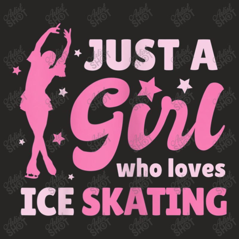 Just A Girl Who Loves Ice Skating Dance Funny Vintage Sports Ladies Fitted T-Shirt by Juan-Design | Artistshot