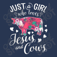 Just A Girl Who Loves Jesus And Cows T  Farmer Lover Ladies Denim Jacket | Artistshot