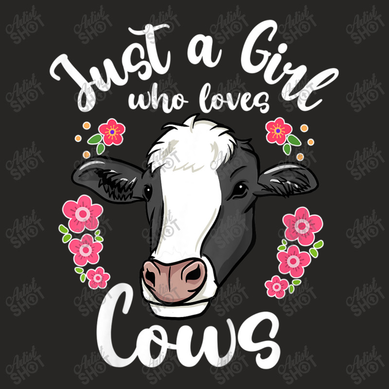 Kids Cow Just A Girl Who Loves Cows Cow Lovers Ladies Fitted T-Shirt by Juan-Design | Artistshot