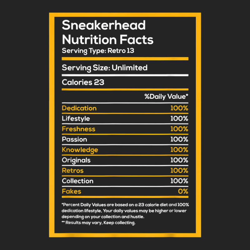 Sneakerhead Nutrition Facts Streetwear Hype Shoes Collector T Shirt 3/4 Sleeve Shirt | Artistshot