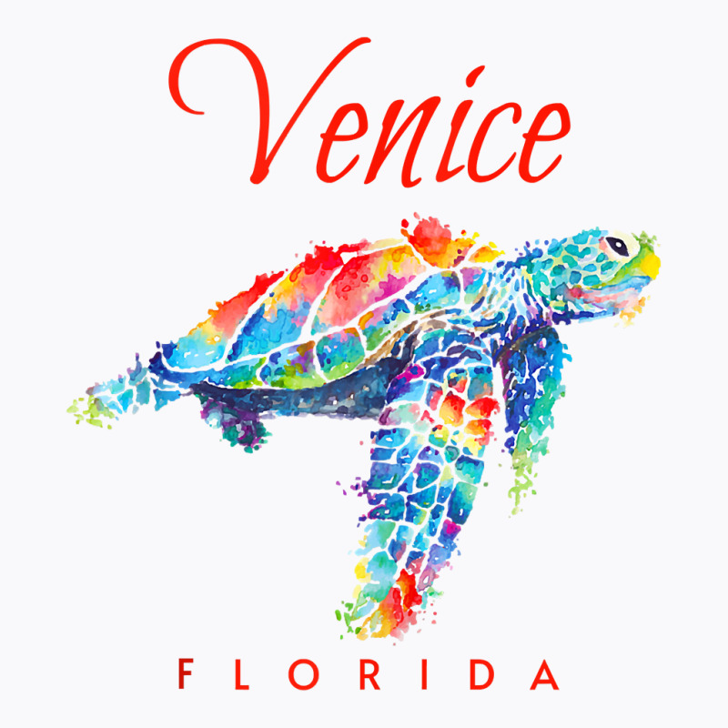 Venice Florida Watercolor Sea Turtle Tank Top T-shirt | Artistshot