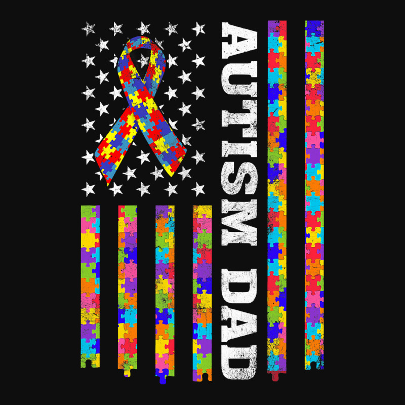 Autism Awareness Proud Autism Dad Vintage Usa Flag Gift Men Crop Top by EricWade | Artistshot