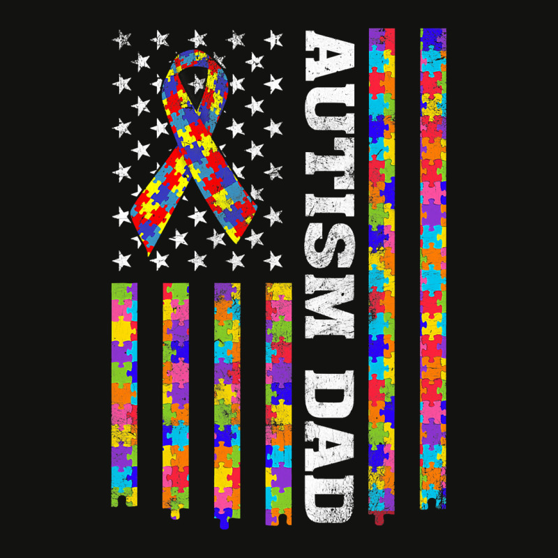 Autism Awareness Proud Autism Dad Vintage Usa Flag Gift Men Scorecard Crop Tee by EricWade | Artistshot