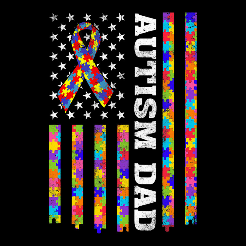 Autism Awareness Proud Autism Dad Vintage Usa Flag Gift Men Cropped Sweater by EricWade | Artistshot