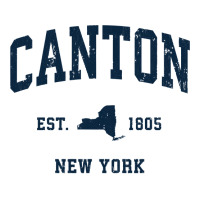 Canton New York Ny Vintage Athletic Navy Sports Design Long Sleeve T S Unisex Hoodie | Artistshot