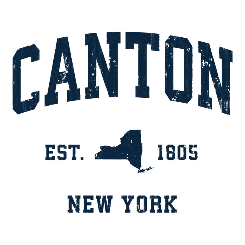 Canton New York Ny Vintage Athletic Navy Sports Design Long Sleeve T S Unisex Hoodie | Artistshot