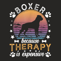 Boxer Because Therapy Is Expensive Boxer Dog Owner T Shirt Ladies Fitted T-shirt | Artistshot