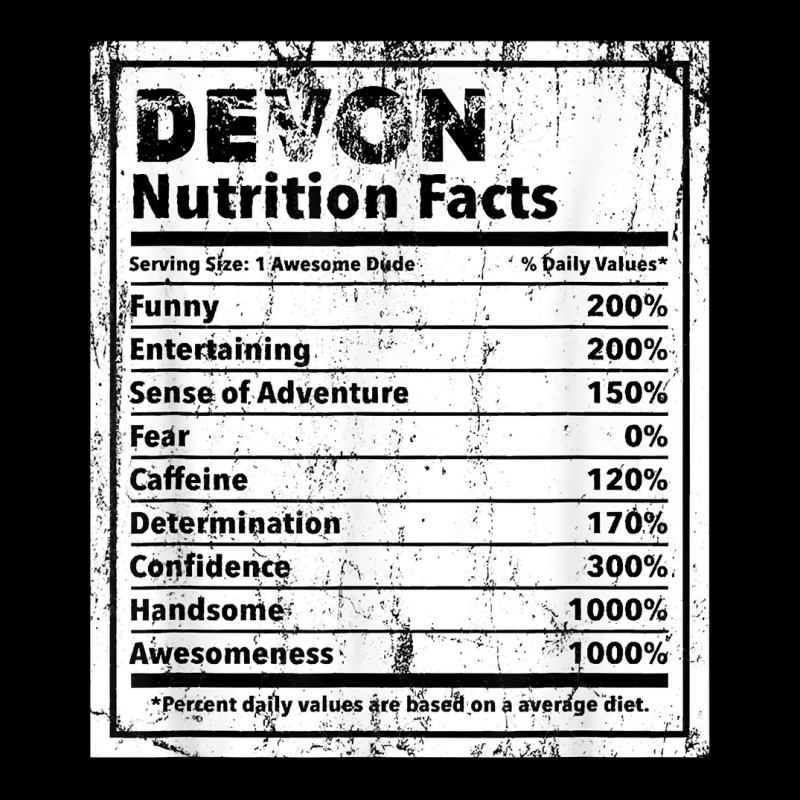 Devon Nutrition Facts Funny Name Humor Nickname Sarcasm T Shirt Toddler 3/4 Sleeve Tee by spizerrleppleq | Artistshot