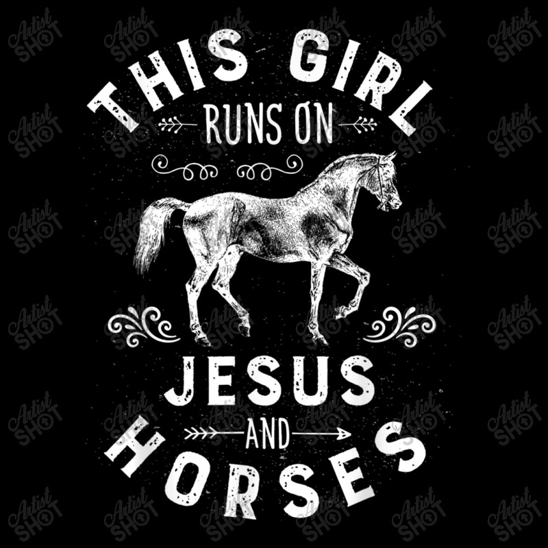 This Girl Runs On Jesus And Horses Horse Riding Equestrian Pocket T-Shirt by LaytonDesign | Artistshot