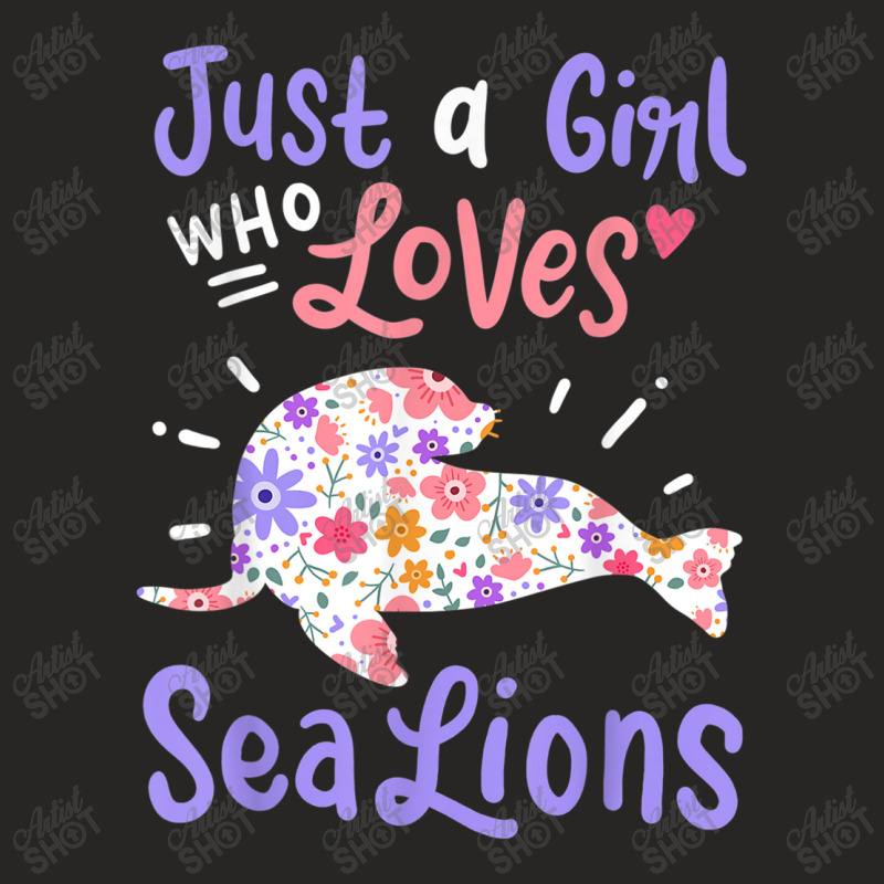 Sea Lion Just A Girl Who Loves Sea Lions Gift Ladies Fitted T-Shirt by Juan-Design | Artistshot