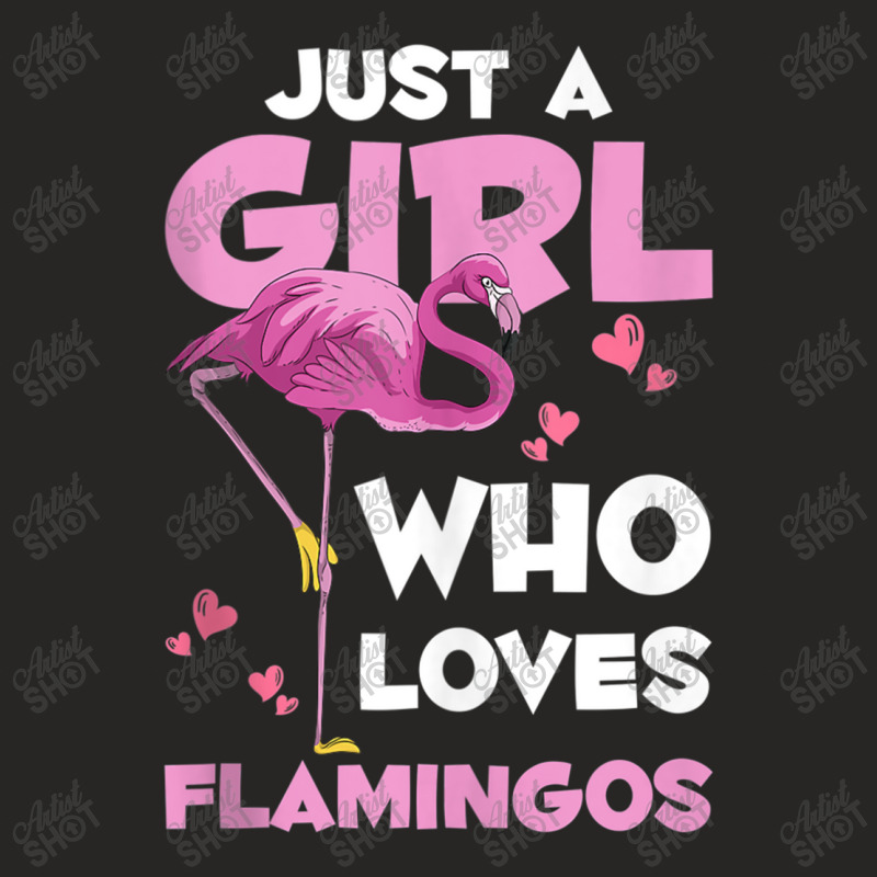 Zoo Animal Exotic Bird Women Just A Girl Who Loves Flamingos Ladies Fitted T-Shirt by LaytonDesign | Artistshot