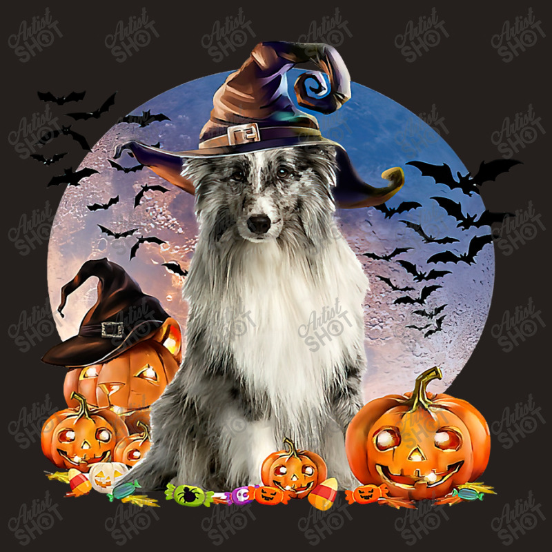 Dog Halloween Shetland Sheepdog Jack O Lantern Pumpkin Moon 57 Tank Top | Artistshot