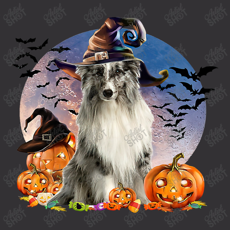 Dog Halloween Shetland Sheepdog Jack O Lantern Pumpkin Moon 57 Vintage Hoodie | Artistshot